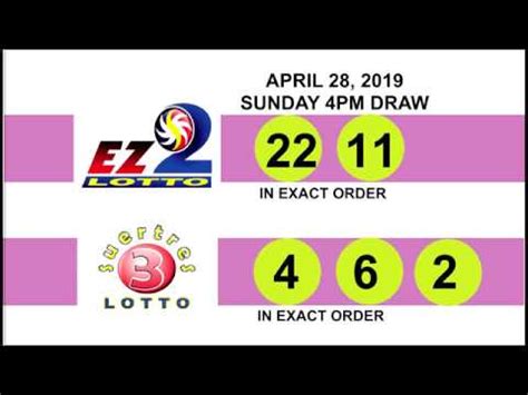 ez2 april 2019|EZ2 Lotto 4PM .